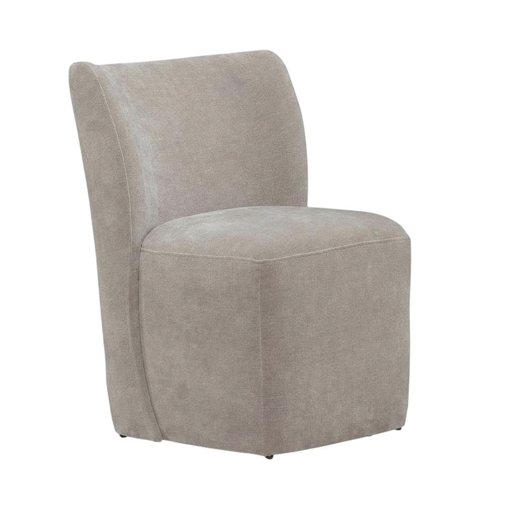 Solid Wood Upholstered Dining Chair with Castors by Starlight Canyon Home – Solid Hardwood,Plywood, Brown