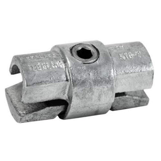 Internal Coupling by Kee Safety – 2.93"L x 1.66"W x 1.72"H, Galvanized Iron, Gray, Model 514-7