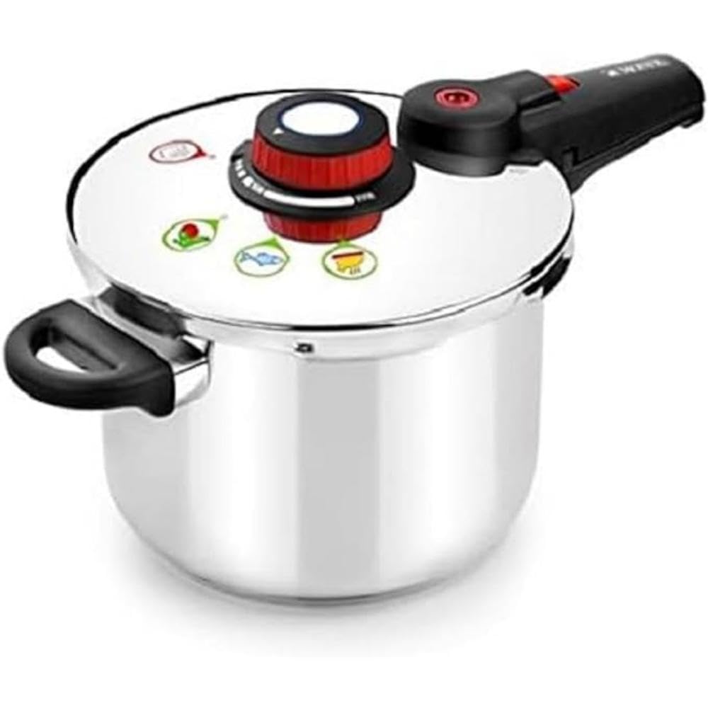 Selecta Stainless Steel Fast Pressure Cooker by Monix – 7.4 Quarts, 7 liters, Stainless steel, Silver, Model M790003