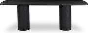 Daphne Dining Table, Rectangular, Solid Acacia Wood, Double Pedestal Base, Carved Legs, Seats Eight, Black