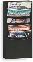 Durham 403-08 Black Cold Rolled Steel 5 Contour Pocket Vertical Literature Rack, 9-3/4" Width x 20-1/4" Height x 4-1/8" Depth