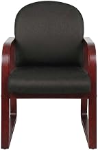 Starlight Canyon Home Fabric-Upholstered Side Chair with Mahogany Frame, Armless Desk Chair No Wheels for Office and Home