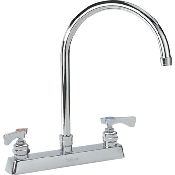 Royal Series 8" Center Deck Mount Faucet by Krowne – 17"L x 14"W x 8"H, Brass, Model 15-502L