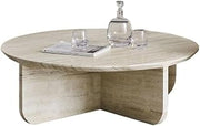 Coffee Table End Table Stone Round Tea Table Small Apartment Balcony Small Tea Table Round Coffee Table Living Room Side Table Mesa para Centro De Sala