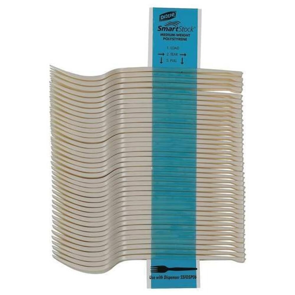 Dixie Ssf11b Smartstock Plastic Cutlery Refill, Forks, 6 1/2-Inch, Beige, 40/Pack, 24 Packs/Case