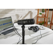 AT2040USB Hypercardioid Dynamic Podcast USB Microphone by Audio-Technica – 14.53 cm, Metal, Black, Model E99AT2040USB
