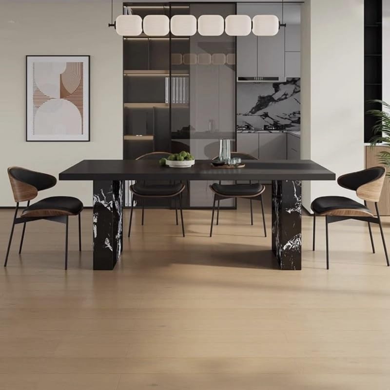 Mesa De Jantar Rock Plate Dining Table Modern Simple Rectangular Small Household Diner Table by JOYNOW – 200*80*75cm, One Color, Model 8524
