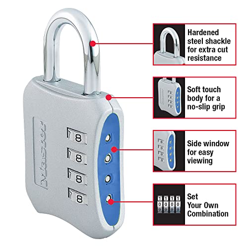 Master Lock Resettable Combination / 2 Pack / Blue Combination Padlocks