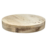 Round Mango Wood Display Riser - 12" Dia x 2" H by HUBERT – Wood, Natural
