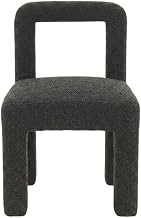 Starlight Canyon Home Boucle-Upholstered Dining Chair with Pine Legs, Upholstered Dining Chairs for Kitchen or Dining Room Table, Black