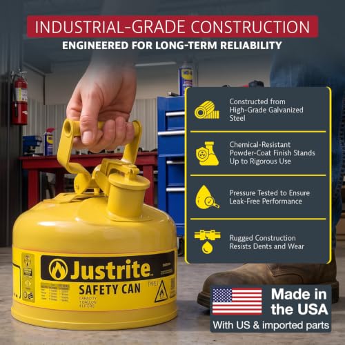 Justrite Yellow / 1 Gallon / Type I Cans
