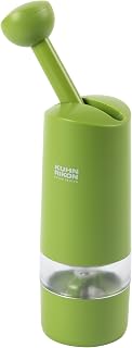 Kuhn Rikon Ratchet Grinder, Ceramic Spice Mill for Salt Pepper and Dried Herbs, Adjustable Coarse to Fine, Easy Refill, Ergonomic One Hand Spice Grinder, Seasoning Mill, Green