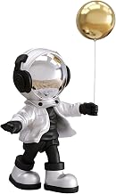 Astronaut Figurine Spaceman Sculpture Outer Space Statue Crafts and Art Ornament for Living Room Bookshelf Bar Decor - Silver
