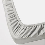 1 Piece Fitted/Bottom Sheet Solid Silver King (76 inch W x 80 inch L) 600 TC Egyptian Cotton (King - 9" Deep Pocket)