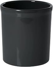 HUBERT 32 Oz Black Melamine Crock - 5"Dia x 5"H