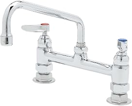 T&S Brass B-0220-061X Deck Mount Mixing Faucet, Eternas, 10" Swing Nozzle (061X), Lever Handles, 8"