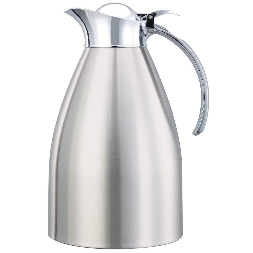 Carafe, 1.5 Liter Capacity, Brushed Finish & Polished Accents (Case of 6) by Service Ideas – 50.7 Ounces, 1.5 liters, Pack of 6, Model 982C15BS