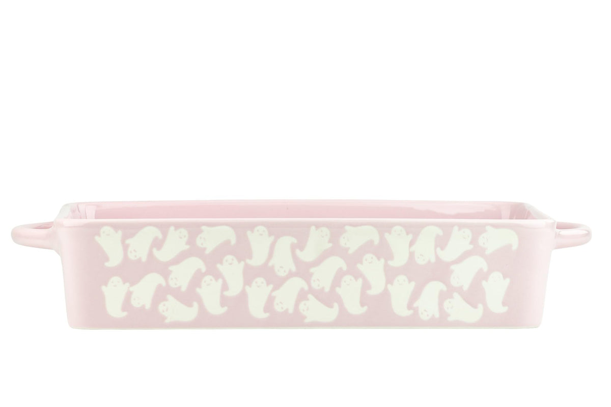 Flying Ghost Bakeware by 10 Strawberry Street – Rectangle, Ceramic, Pink, Model PVG-44-30-007-DS