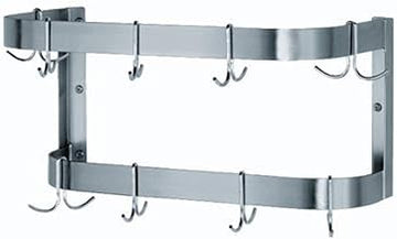 Advance Tabco Wall Mount Double Bar Pot Rack - Kitchen Hanging Organizer for Pots & Pans - Durable Steel 14" W