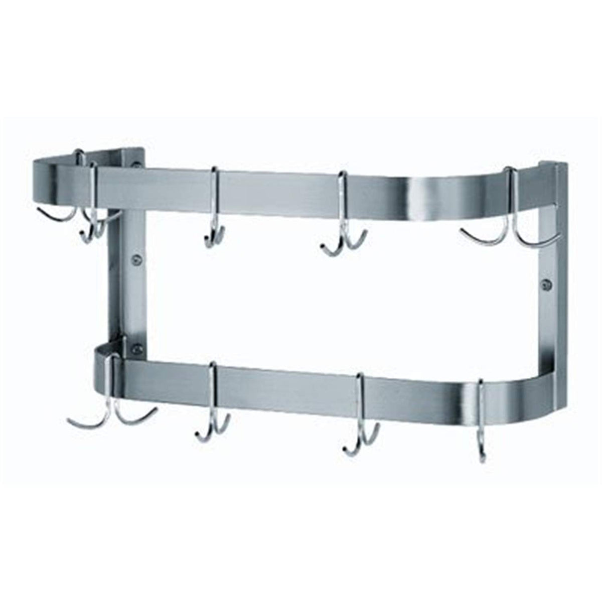 Wall Mount Double Bar Pot Rack - Kitchen Hanging Organizer for Pots & Pans - Durable Steel 14" W by Advance Tabco – 14 W, Red, Model SW-60