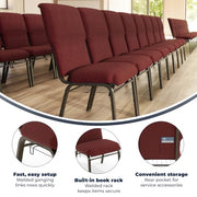 Flash Furniture Maroon Fabric/Gold Vein Frame / Set of 1 / Classic Stacking Chairs