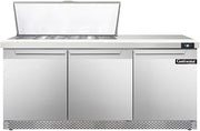DL72-18M-FB Designer Line Mighty Top Sandwich Unit, 72" W, With 18 Pan Top Openings & Front Breathing