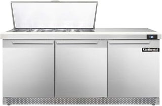 DL72-18M-FB Designer Line Mighty Top Sandwich Unit, 72" W, With 18 Pan Top Openings & Front Breathing