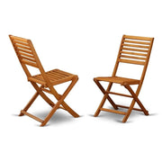 East West Furniture Natural Oil / BBSCWNA / Set of 2 Patio Dining Chairs