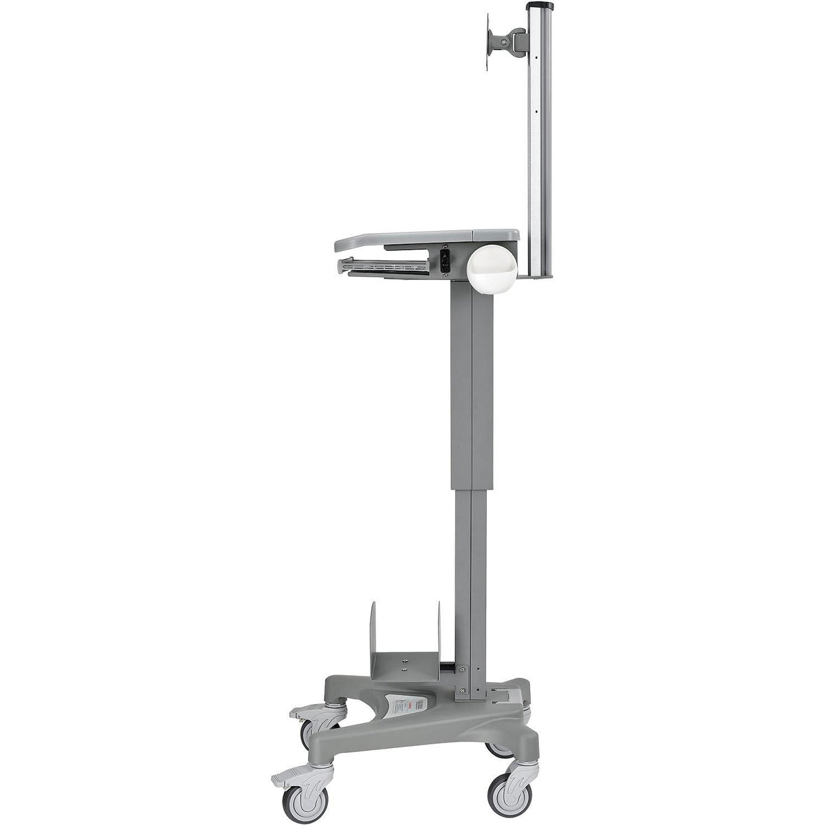 Height Adjustable Mobile Sit-Stand Computer Workstation by Global Industrial – Metal/Plastic, Gray, Model 695436