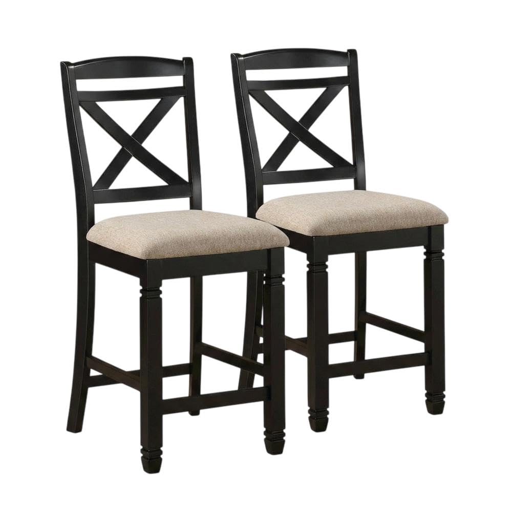Wooden Counter Height Dining Chairs Set of by Starlight Canyon Home – Wood, Beige, Pack of 2