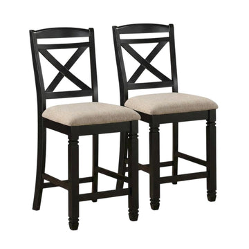 Wooden Counter Height Dining Chairs Set of by Starlight Canyon Home – Wood, Beige, Pack of 2