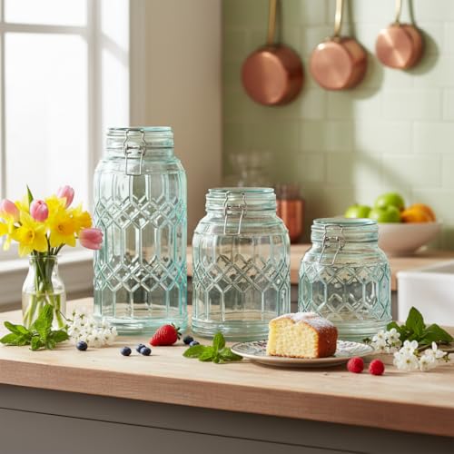 10 Strawberry Street Green / 3 Piece Set / 44.0 fluid_ounces Food Jars & Canisters