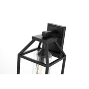 Zora One Light Outdoor Wall Sconce Black by Lighting Design – Iron, Black, Model OD606W19BK