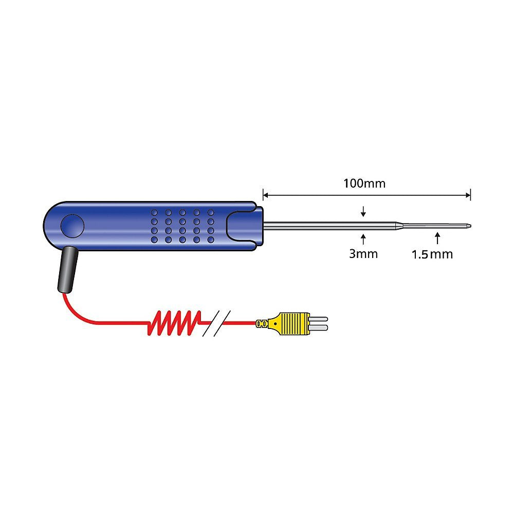 Thermocouple Kit w/ KM28 Thermometer & PK19M Probe by Comark – Blue, Pack of 3, Model KM28KIT