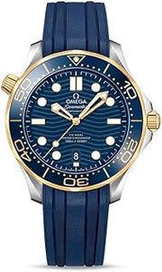 Omega Seamaster Automatic Chronometer Steel & 18kt Yellow Gold Blue Dial Men's Watch 210.22.42.20.03.001