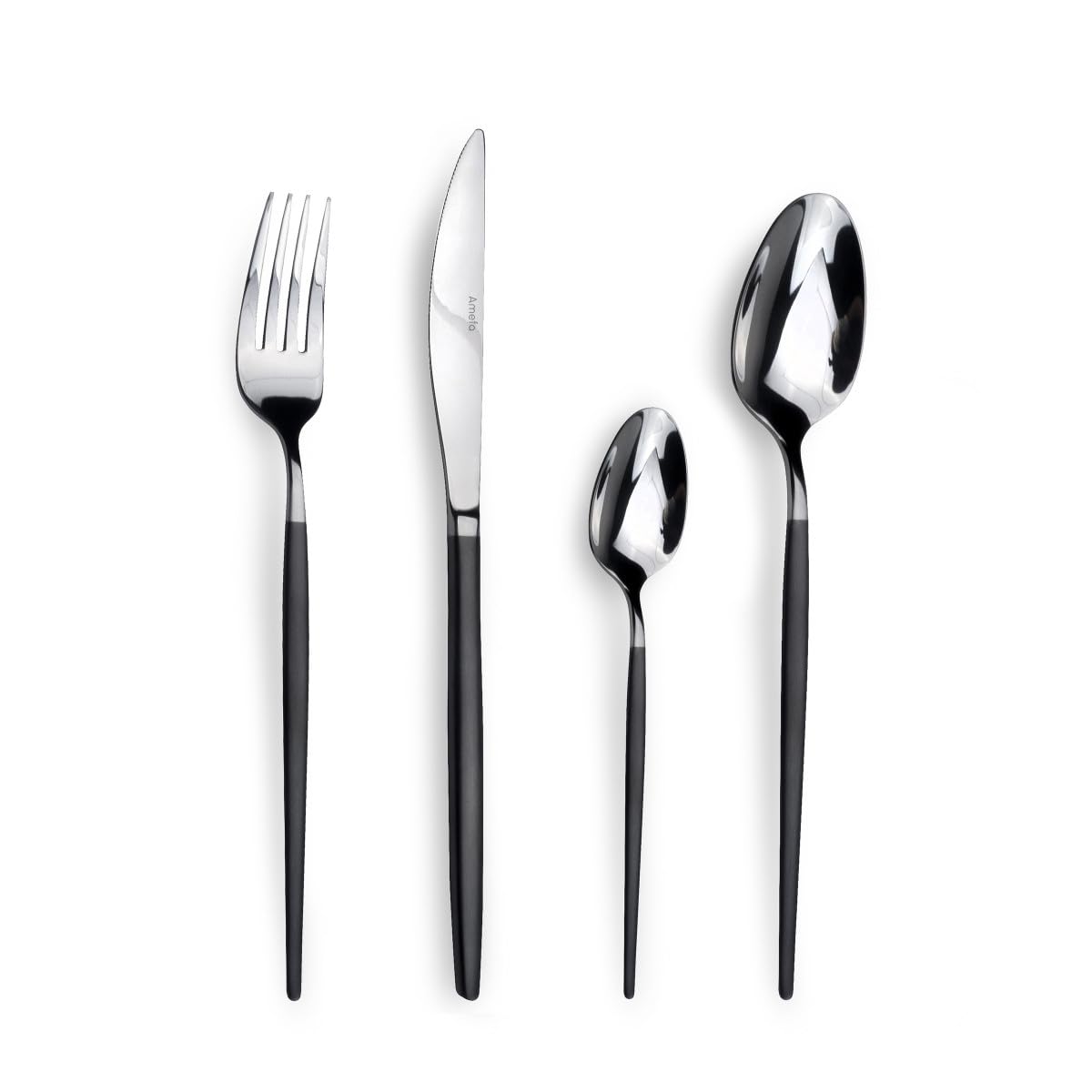 Soprano Cutlery Set by Amefa – 24, Stainless Steel, Black, Model 1114DTAF11C40