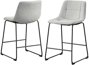 Starlight Canyon Home Gray Diam Counter Height Upholstered Dining Chairs Set of 2, Stylish, Comfortable, Durable, Elegant Design for Modern Dining Rooms