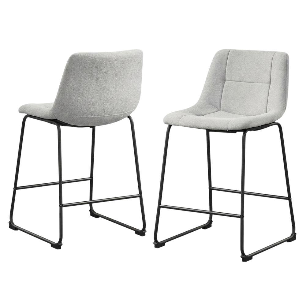 Gray Diam Counter Height Upholstered Dining Chairs Set of by Starlight Canyon Home – Iron, Fabric, Grey, Pack of 2