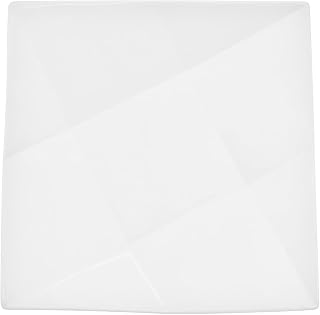 CAC China QZT-22 Crystal 8-Inch Super White Porcelain Square Plate, Box of 36