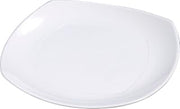 Carlisle FoodService Products Reusable Plastic Square Plate with Upturned Corners for Restaurant and Home, Melamine, 11.5 Inches, White, (Pack of 48)