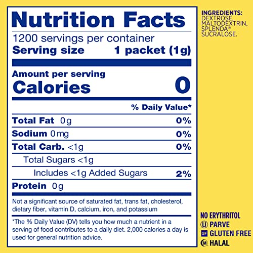 SPLENDA Pack of 1200 / Splenda / 1 Stevia
