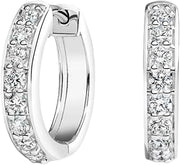 Sparkling Channel Set Round Lab Grown Diamond Hoops Earrings For Women