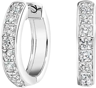 Sparkling Channel Set Round Lab Grown Diamond Hoops Earrings For Women