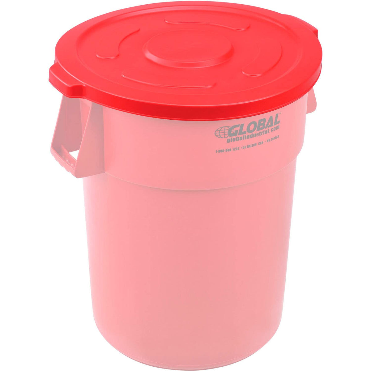 55 Gallon Garbage Can Lid by Global Industrial – 27-1/2" Diameter x 2-1/2"H, 55.0 gallons, Polyethylene Resin, Red, Model XDW-L55RD