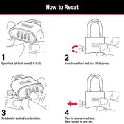 Master Lock 4 Pack / Gold / Number Combination Combination Padlocks