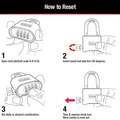 Master Lock 4 Pack / Gold / Number Combination Combination Padlocks