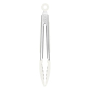 Small Tongs with Silicone Tips 8.25 Inch Mini Kitchen Tongs for Serving Appetizers Salads Ice Stainless Steel Metal Tongs for Cooking by Tovolo – 1, Silicone, White, Model 1000236