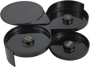 Winco Black Glass Plastic Rimmer, 3 Tier | Dishwasher safe, BPA-free, Three-tier system, Sponge tier, Rimmer, Commercial Foodservice