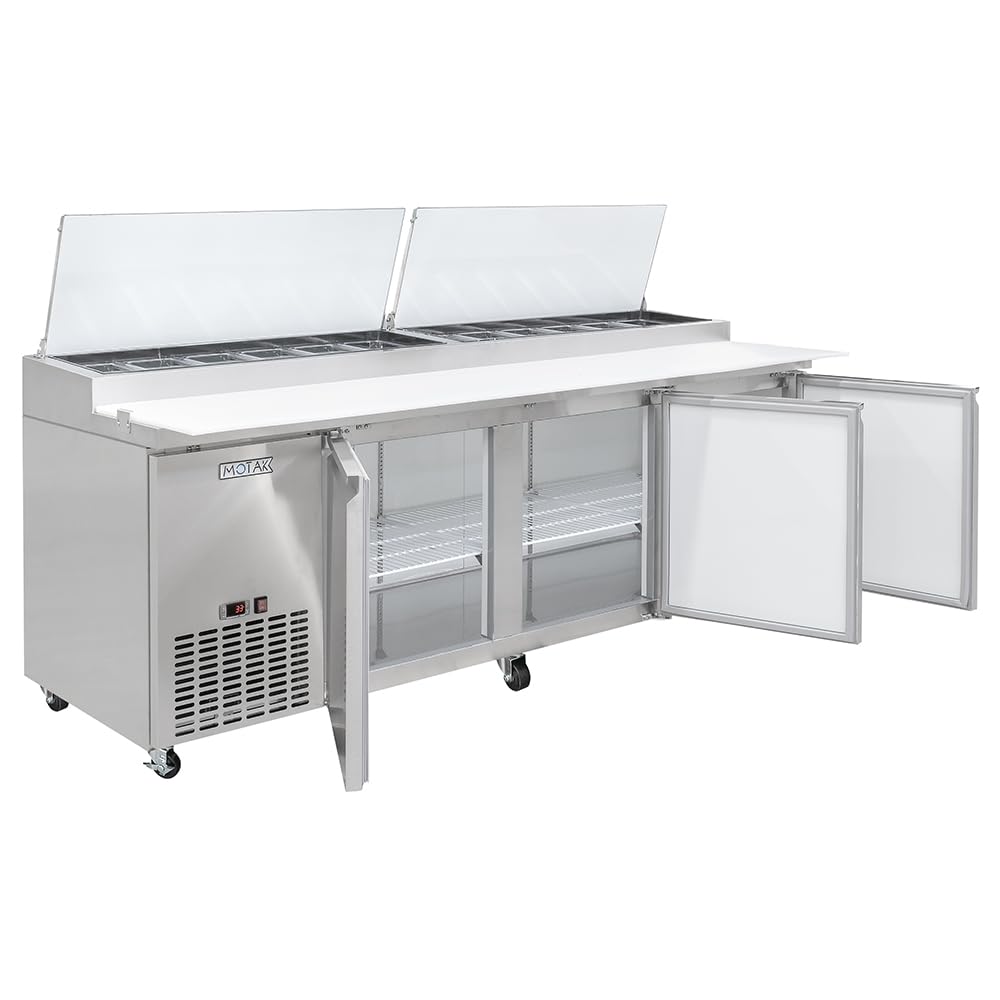 91 7/8" Pizza Prep Table w/Refrigerated Base by MOTAK – 96.46x37.01x45.67, In Description, Check Images, Model MPR-93-X
