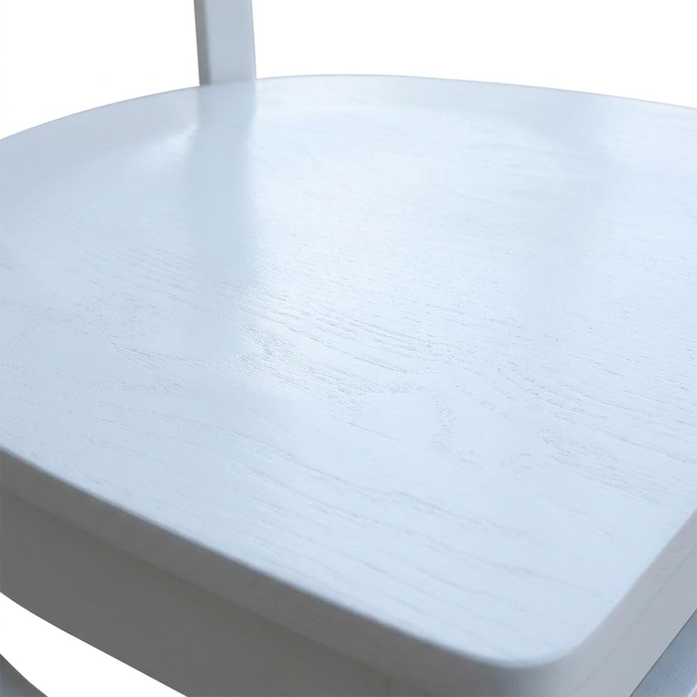 Solid Wood Side Chair with Classic Leg Design by Furnifact – Wood, White, Pack of 2